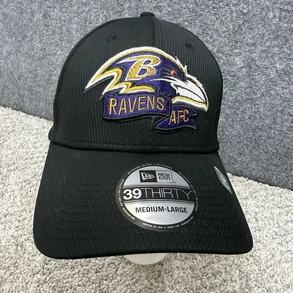 New Era 39thirty Baltimore Ravens AFC fitted hat cap on-field headwear Med/Large